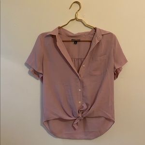 Pink tie blouse